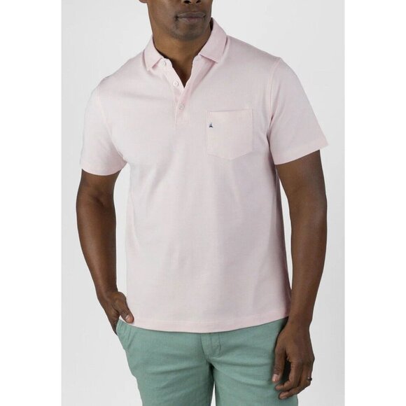 Tailor Vintage Mens M Polo Shirt Flamingo Light Pink Pocket Stretch - Picture 1 of 10